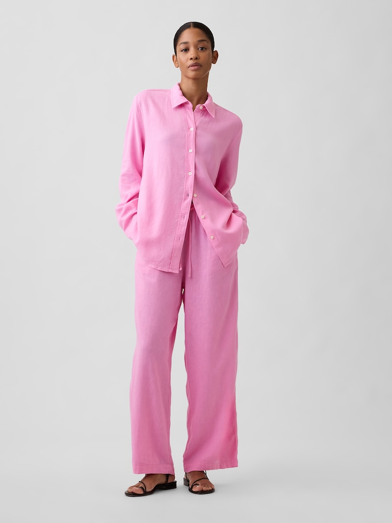 Linen-Blend Easy Shirt