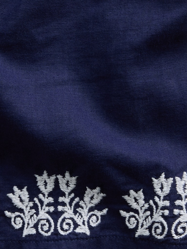 Linen-Cotton Relaxed Straight-Hem Shirt