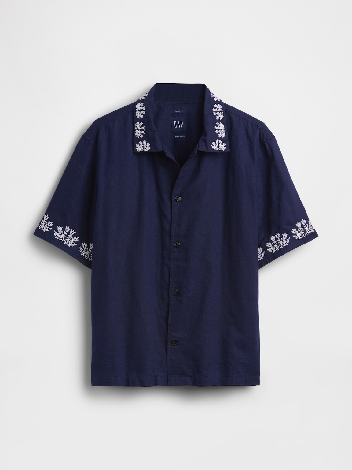 Linen-Cotton Relaxed Straight-Hem Shirt