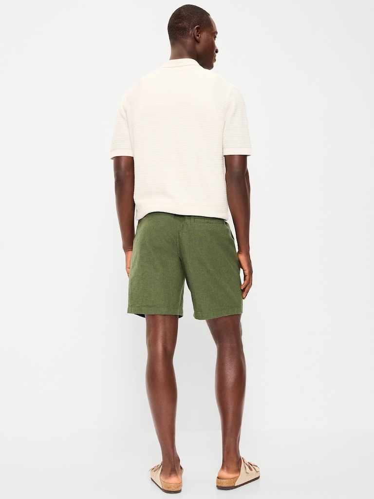 Linen-Blend Jogger Shorts -- 7-inch inseam