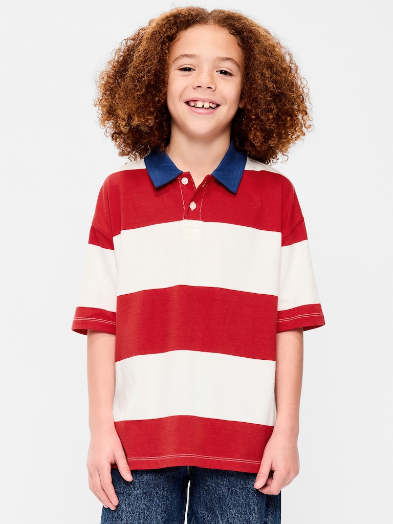 Oversized Short-Sleeve Polo Shirt for Boys