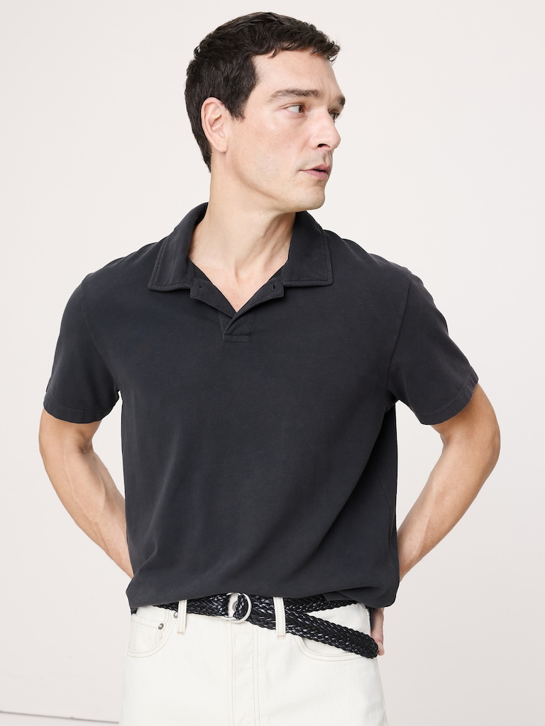 Relaxed Sueded Cotton Polo