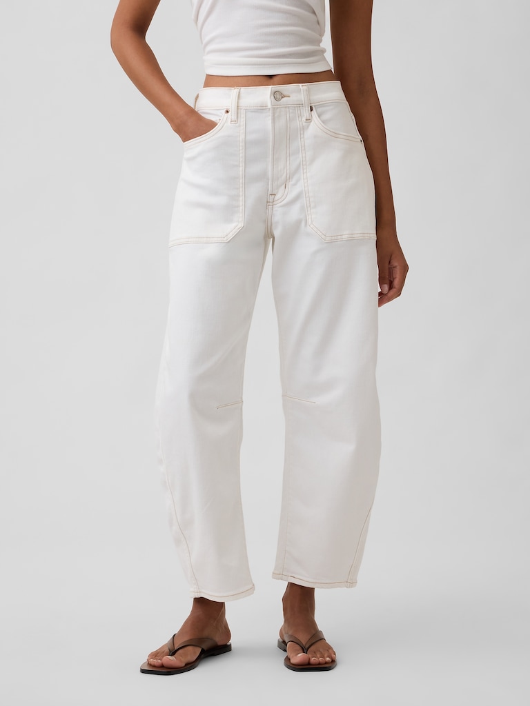 High Rise Barrel Jeans