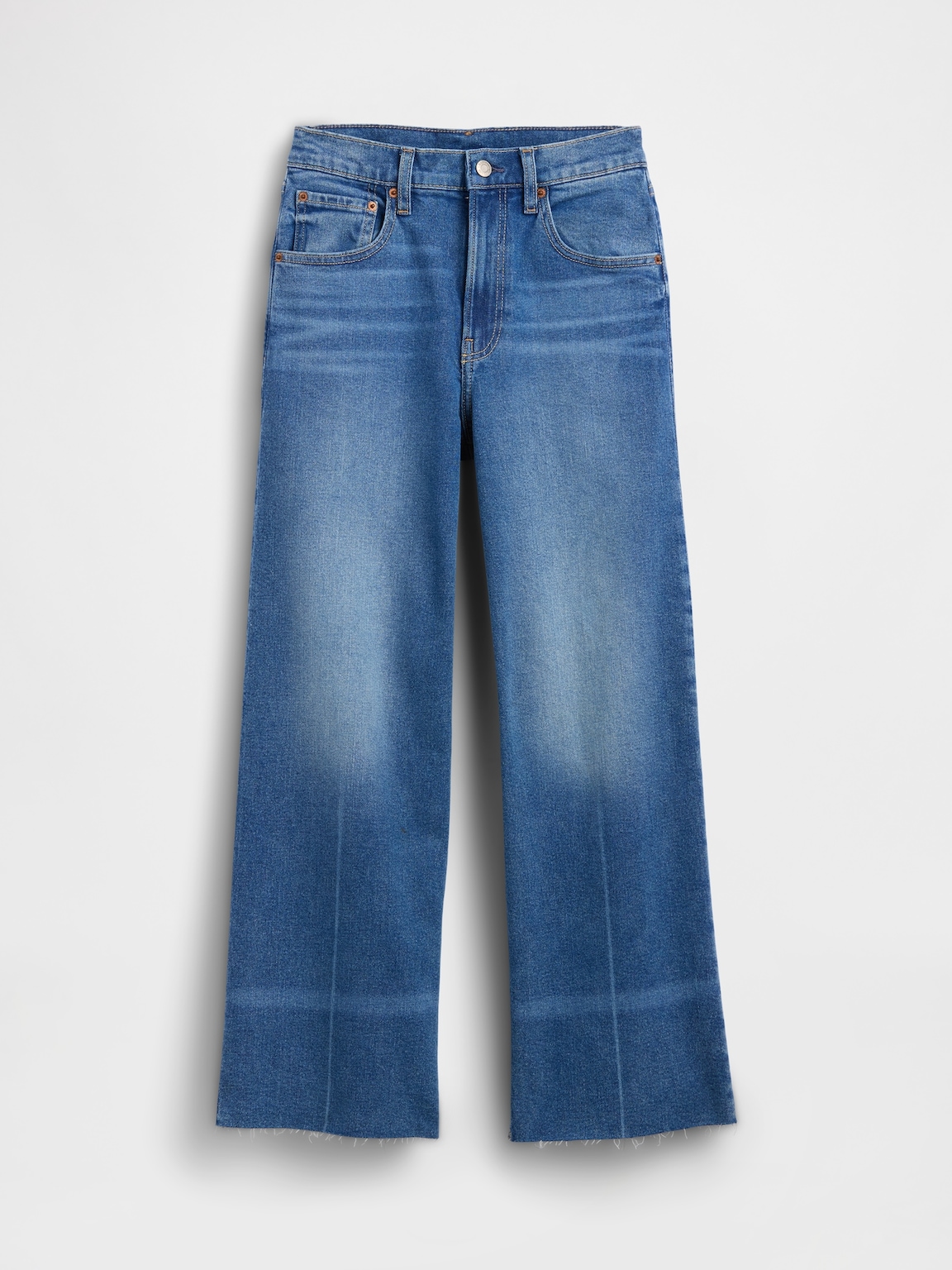 High Rise Stride Wide-Leg Ankle Jeans