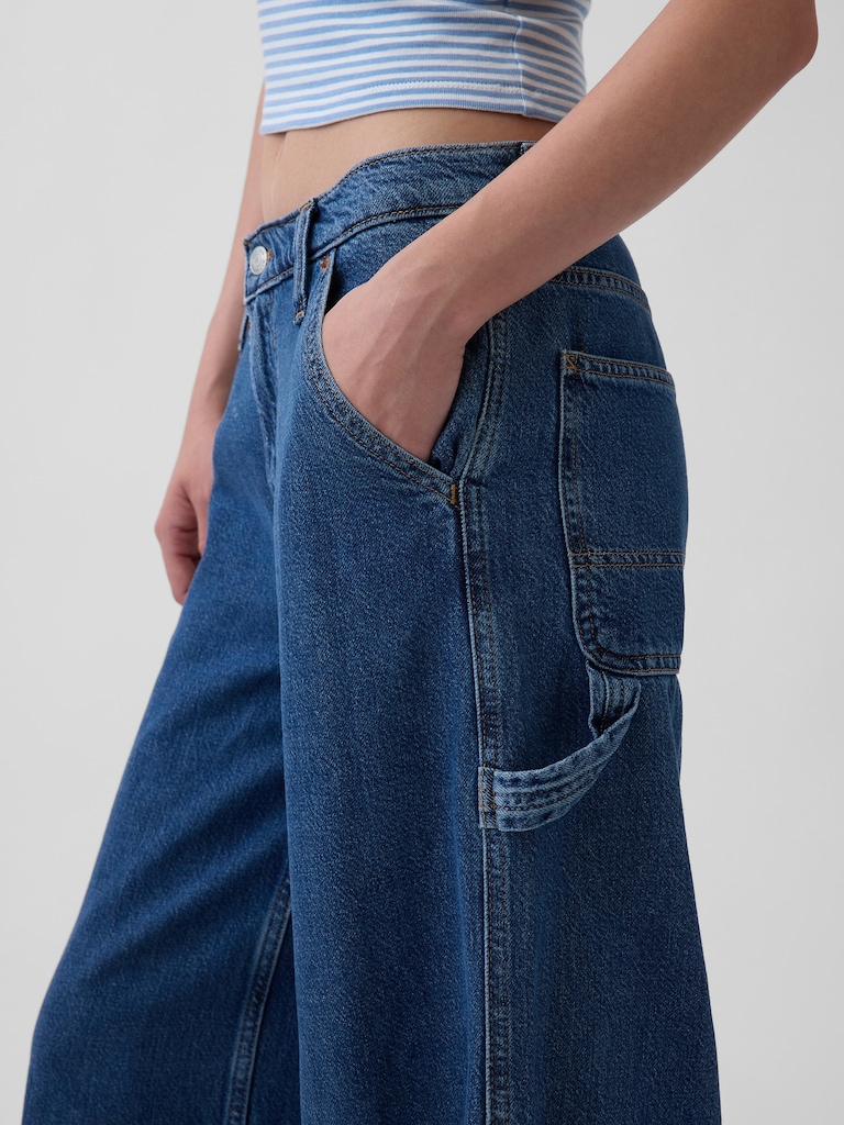 Mid Rise UltraSoft Denim Baggy Trousers