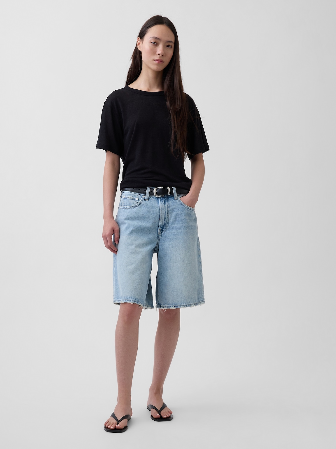 Linen-Blend Relaxed T-Shirt