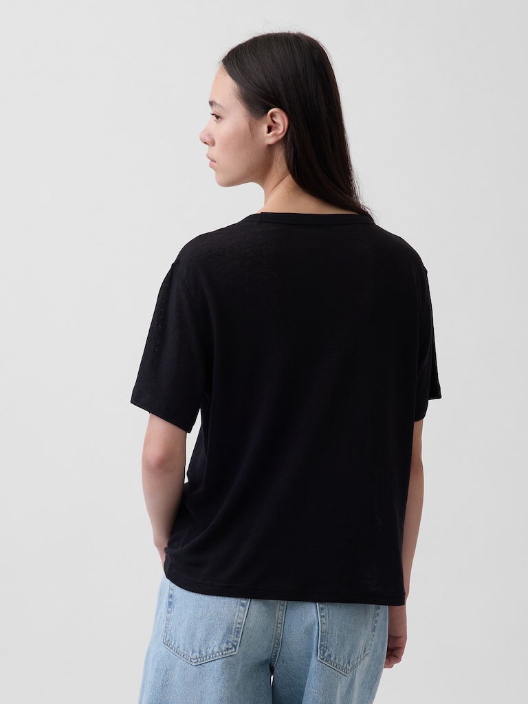 Linen-Blend Relaxed T-Shirt