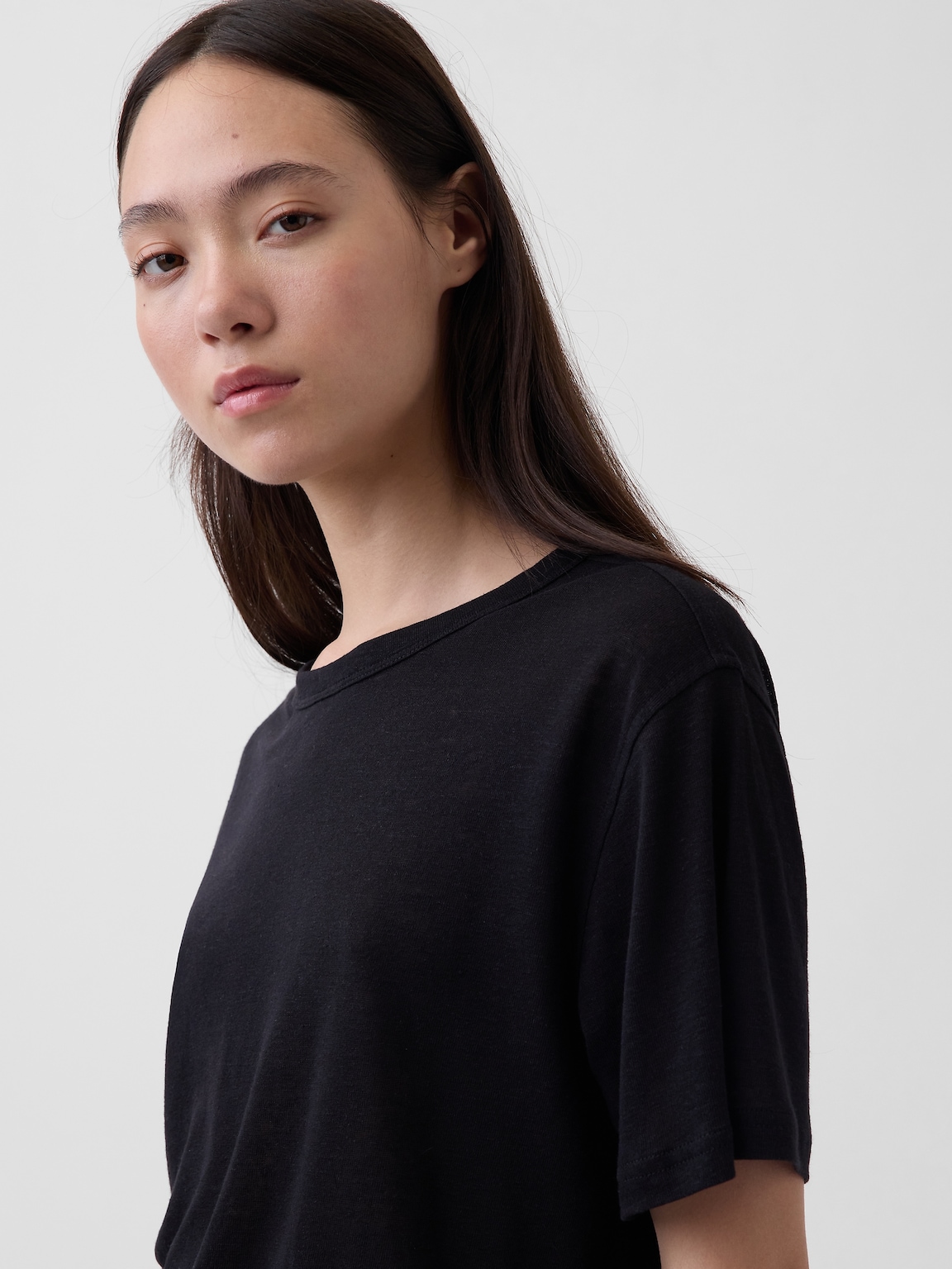 Linen-Blend Relaxed T-Shirt