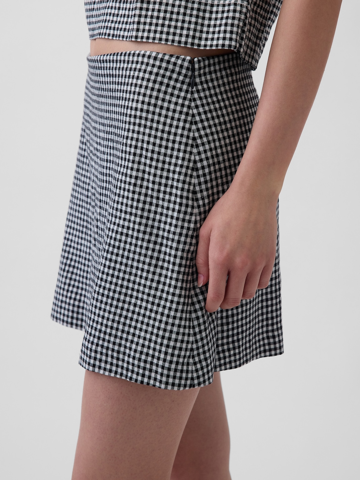 Linen-Blend Mini Skort