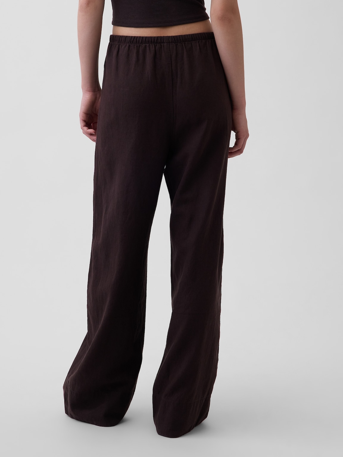 Linen-Blend Easy Wide-Leg Pants
