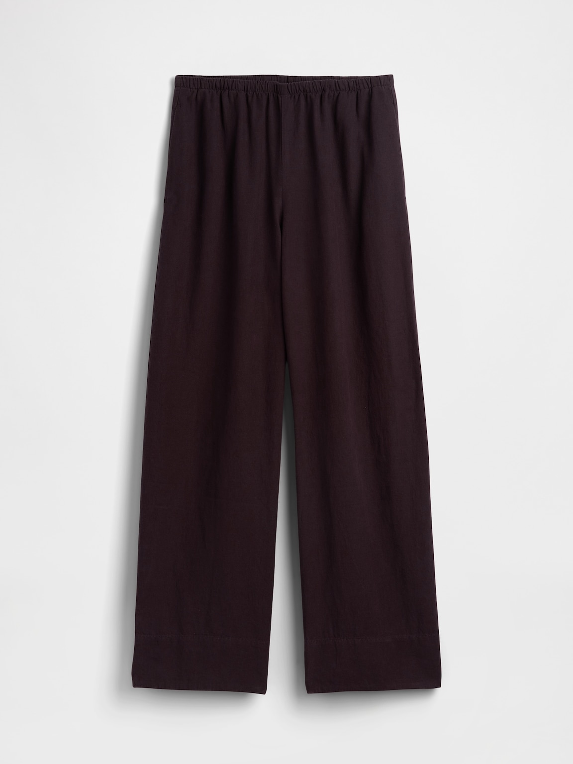 Linen-Blend Easy Wide-Leg Pants