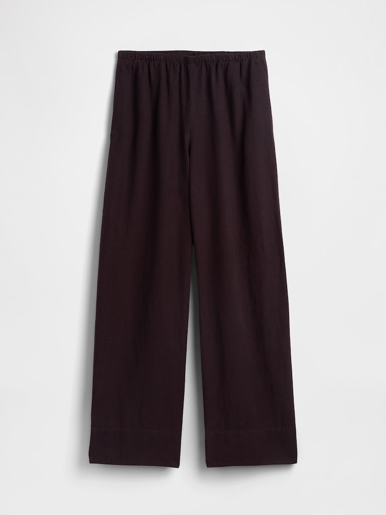 Linen-Blend Relaxed Wide-Leg Pants