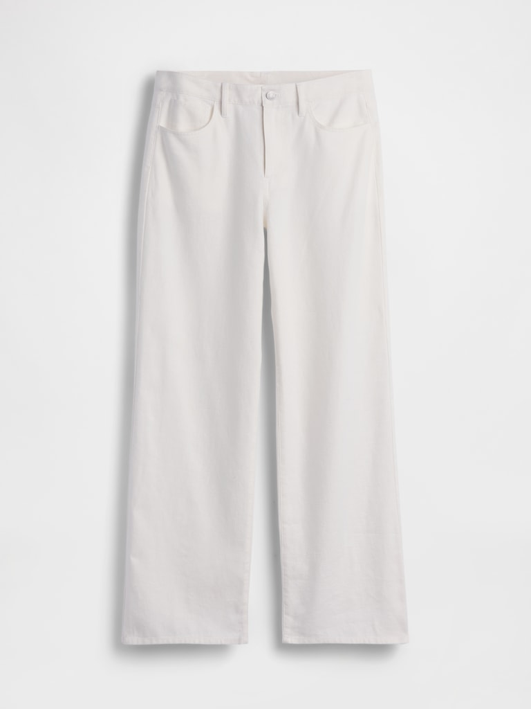 Linen-Cotton Wide-Leg Pants