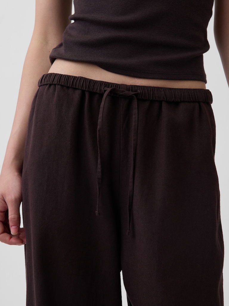 Linen-Blend Relaxed Wide-Leg Pants