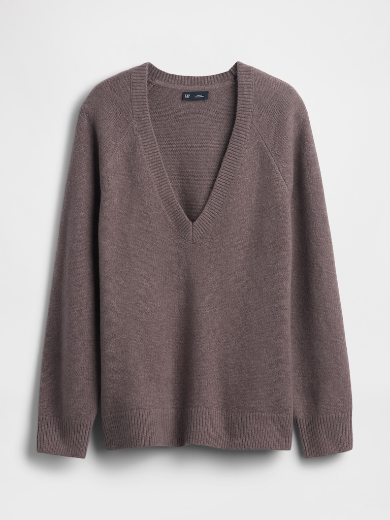 CashSoft Oversized V-Neck Sweater