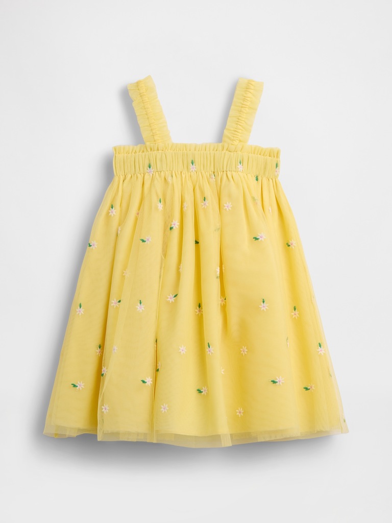 Baby & Toddler Embroidered Daisy Tulle Dress