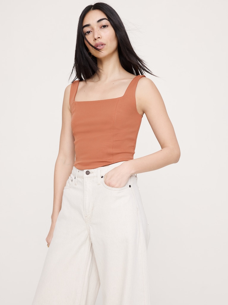 Sculpted-Stretch Corset Tank