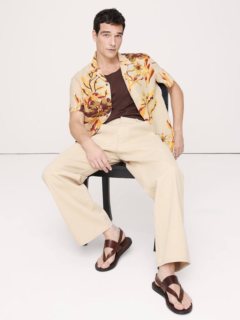 Standard-Fit Linen Resort Shirt