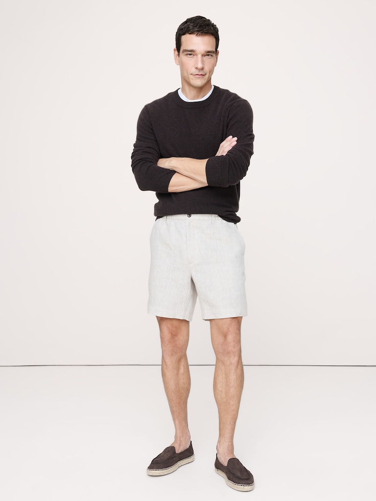 7" Linen Pull-On Short