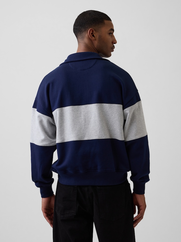 Adult Heavyweight Oversized Quarter-Zip Polo Sweatshirt
