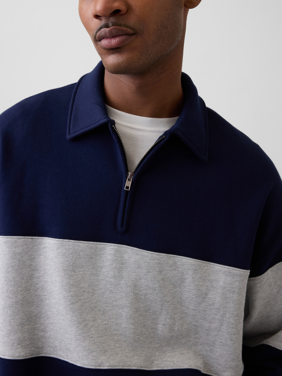 Adult Heavyweight Oversized Quarter-Zip Polo Sweatshirt