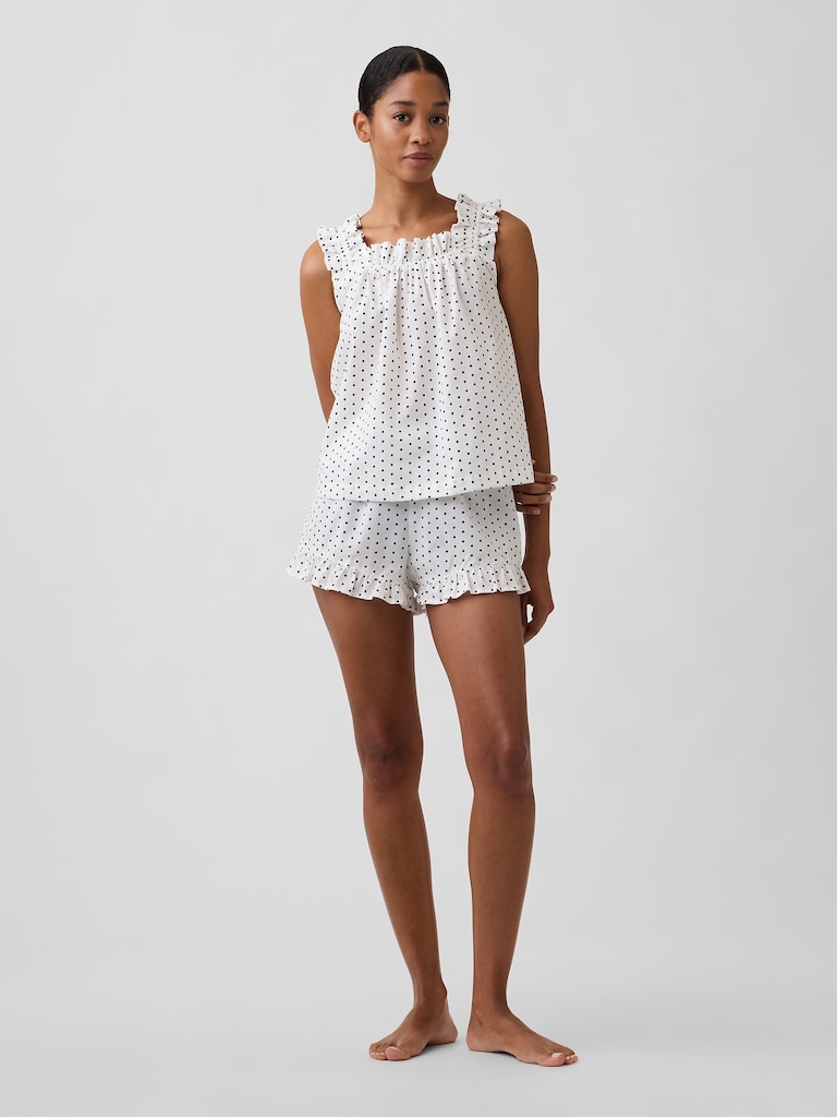 Ruffle Poplin PJ Top