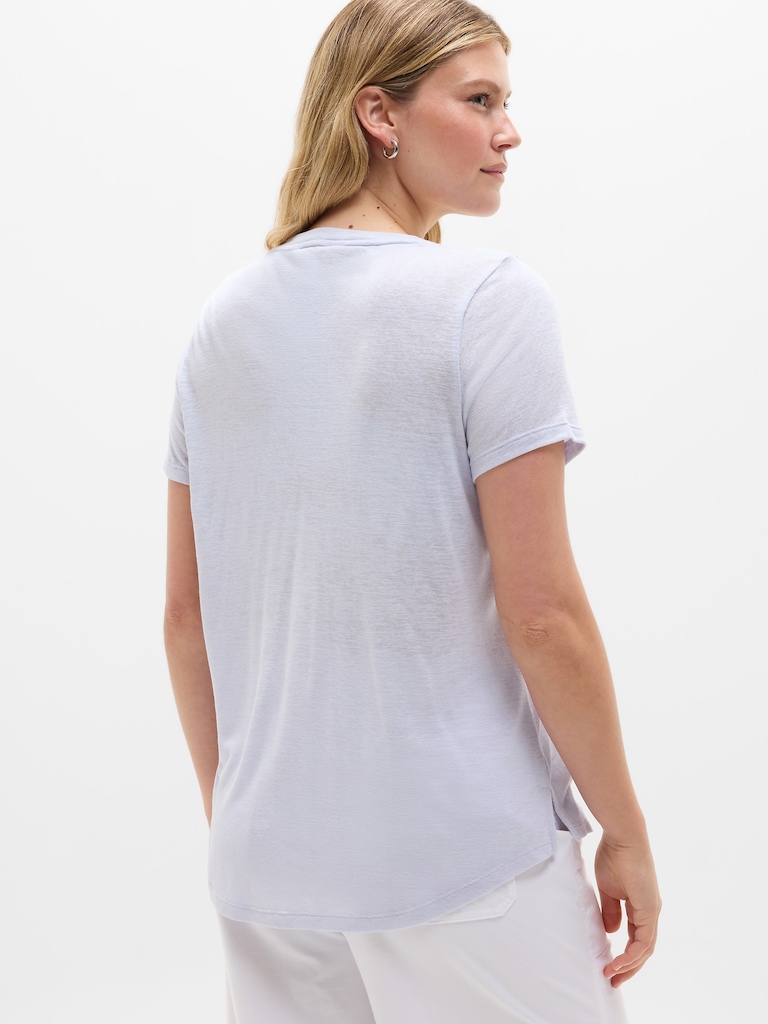 Breezy Scoop V-Neck Tee