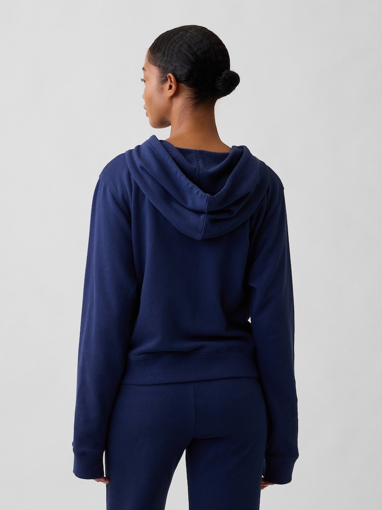 French Terry Cropped Zip Hoodie