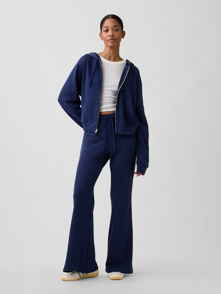 French Terry Cropped Zip Hoodie