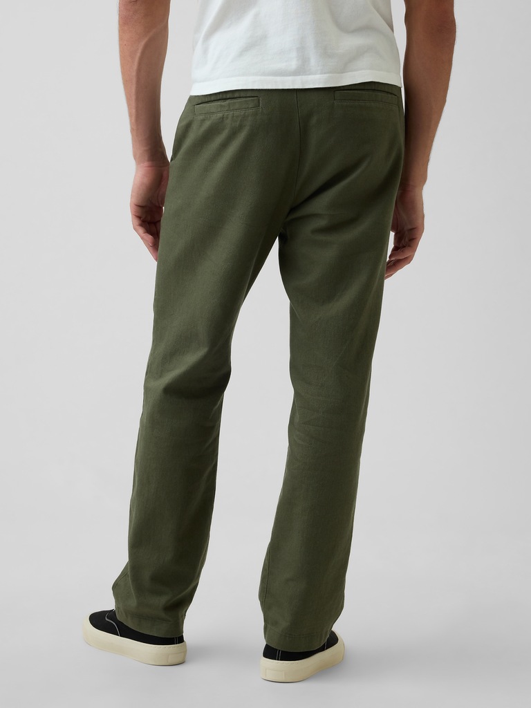 Linen-Cotton Relaxed Straight Pants