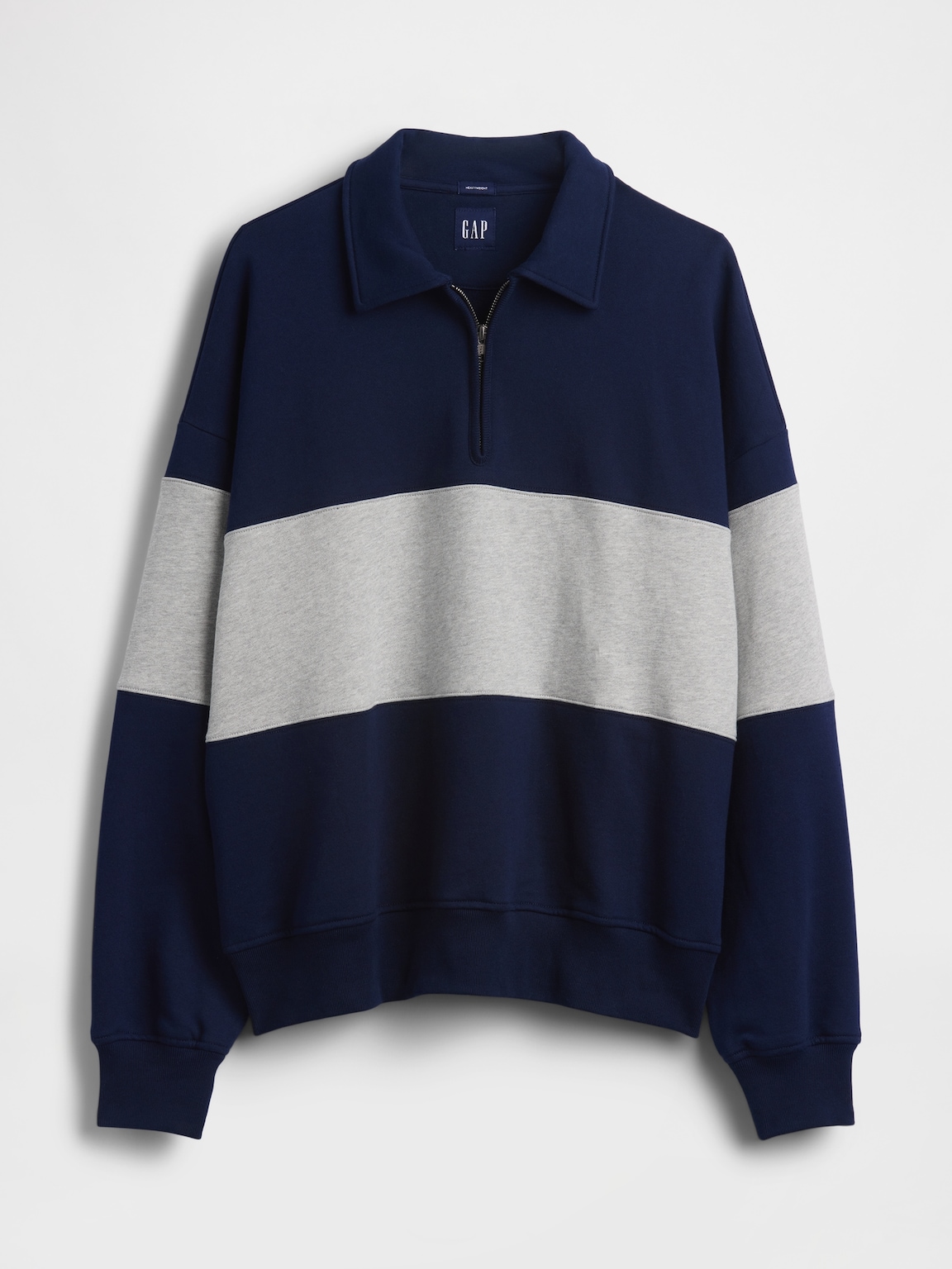 Adult Heavyweight Oversized Quarter-Zip Polo Sweatshirt