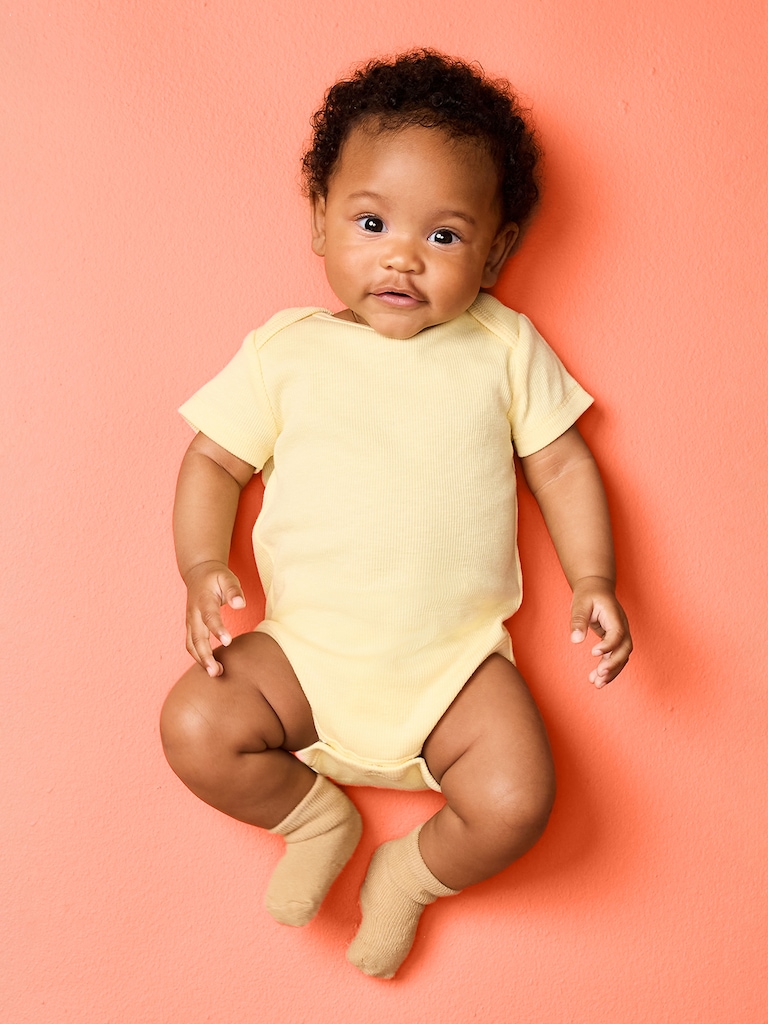 Short-Sleeve Ribbed Bodysuit for Baby