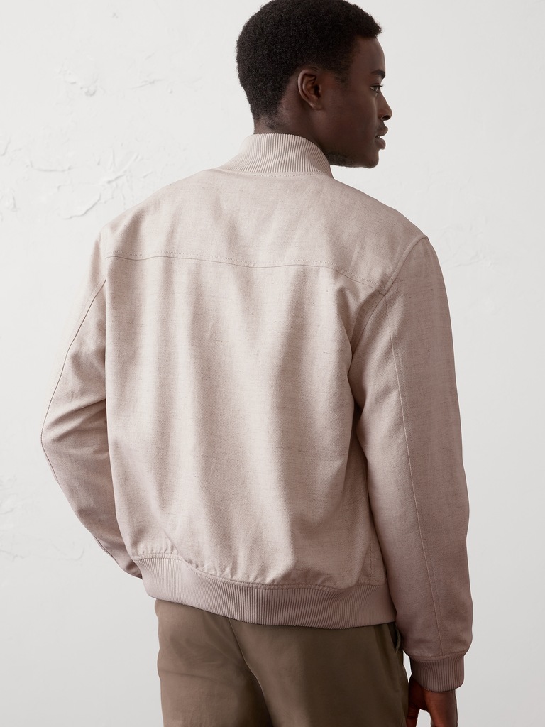 Linen-Blend Bomber