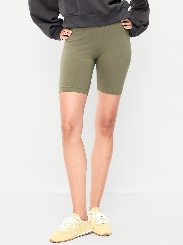 High-Waisted Biker Shorts -- 8-inch inseam