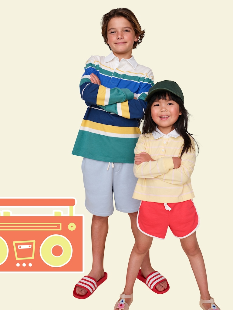 Long-Sleeve Cropped Polo Shirt for Toddler Girls