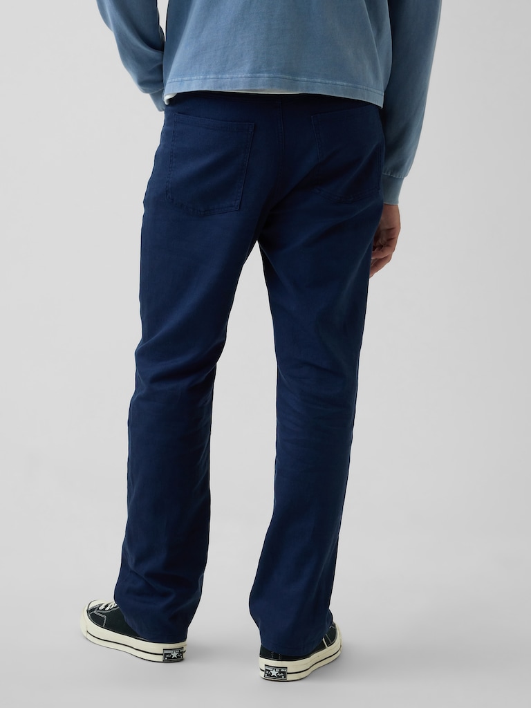 Linen-Cotton Relaxed Straight Pants