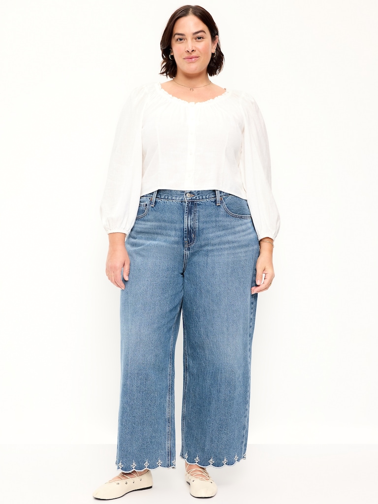 High-Waisted Baggy Wide-Leg Jeans