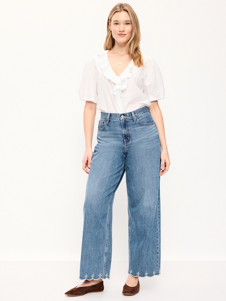 High-Waisted Baggy Wide-Leg Jeans