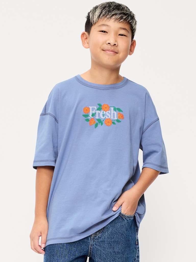 Oversized Short-Sleeve Graphic T-Shirt for Boys