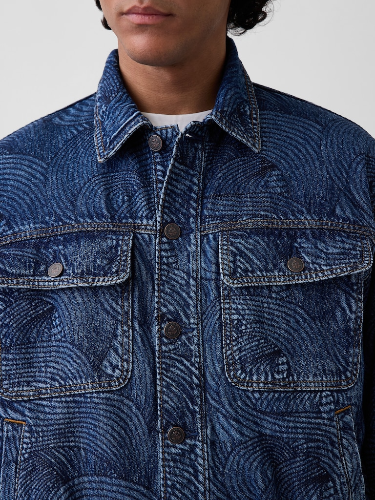 Gap × HFR Embroidered Denim Bomber Jacket by Daveed Baptiste