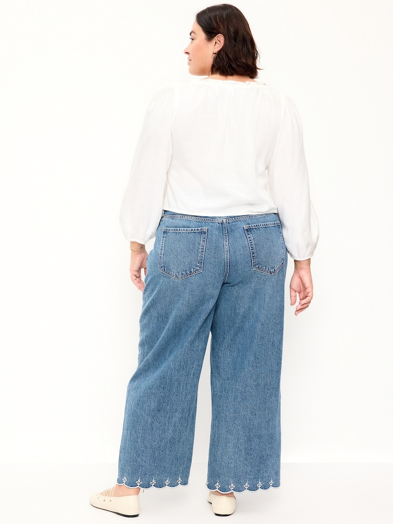 High-Waisted Baggy Wide-Leg Jeans