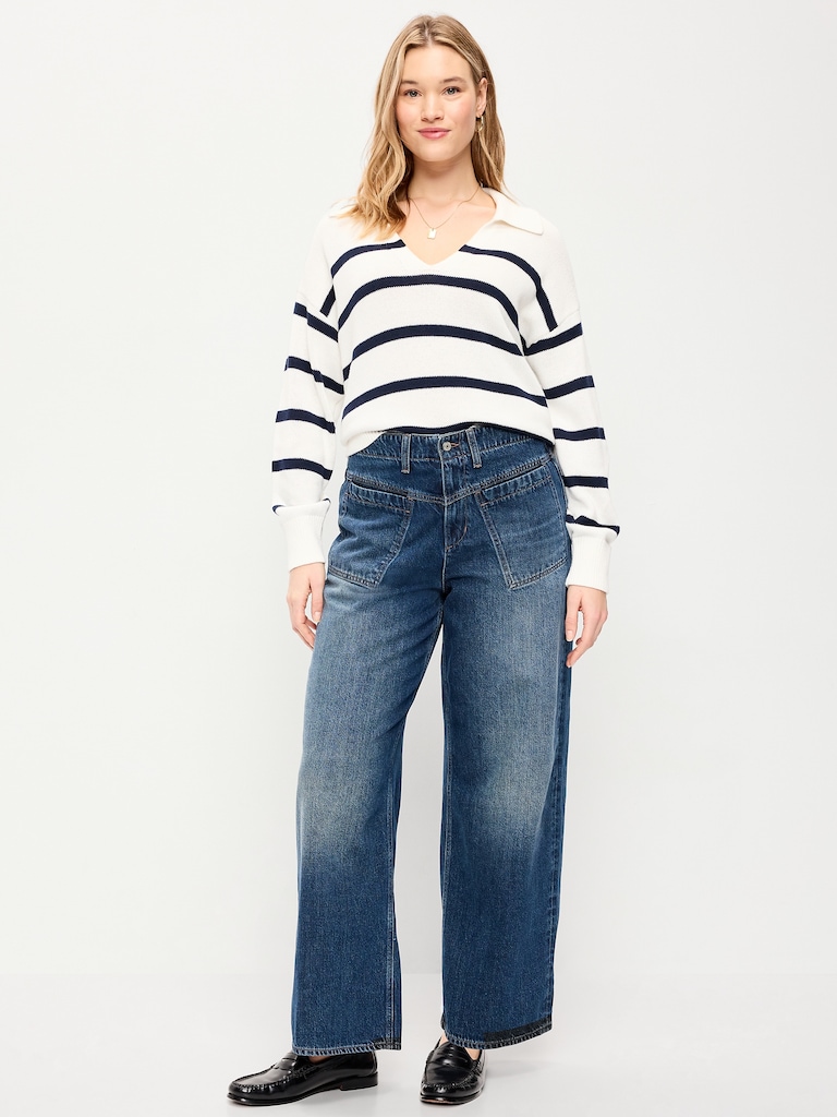 High-Waisted Baggy Wide-Leg Jeans