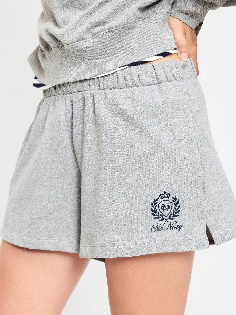 High-Waisted Loose Logo Shorts -- 3-inch inseam