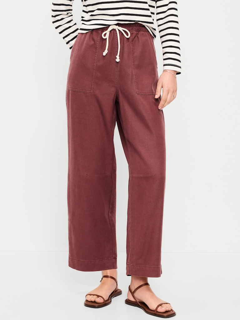High-Waisted Utility Ankle Pants
