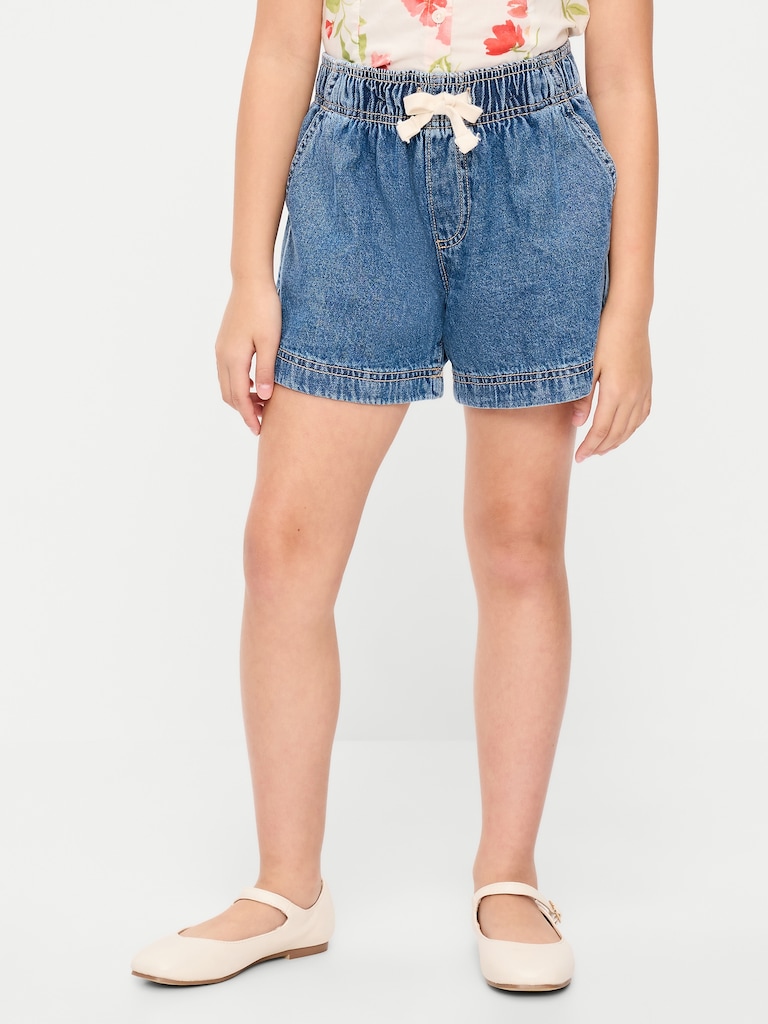 High-Waisted Pull-On Jean Shorts for Girls
