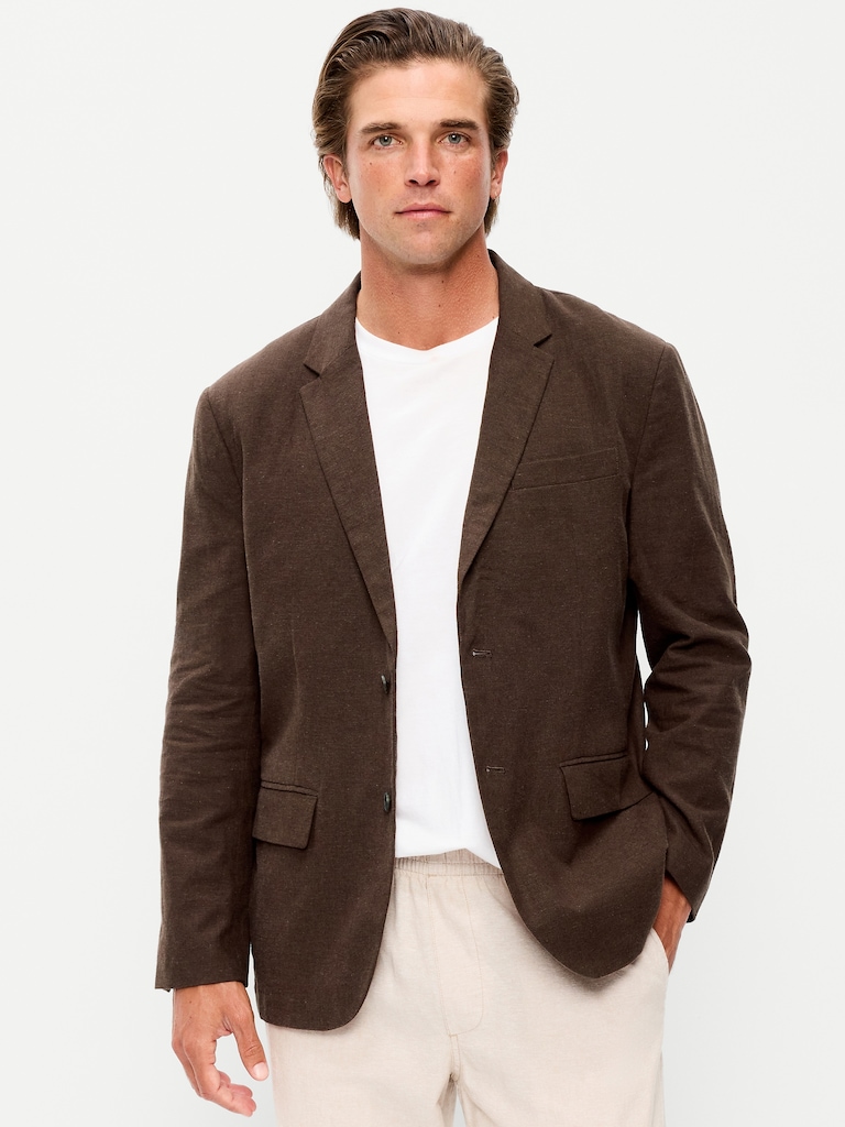 Relaxed Unlined Linen-Blend Blazer