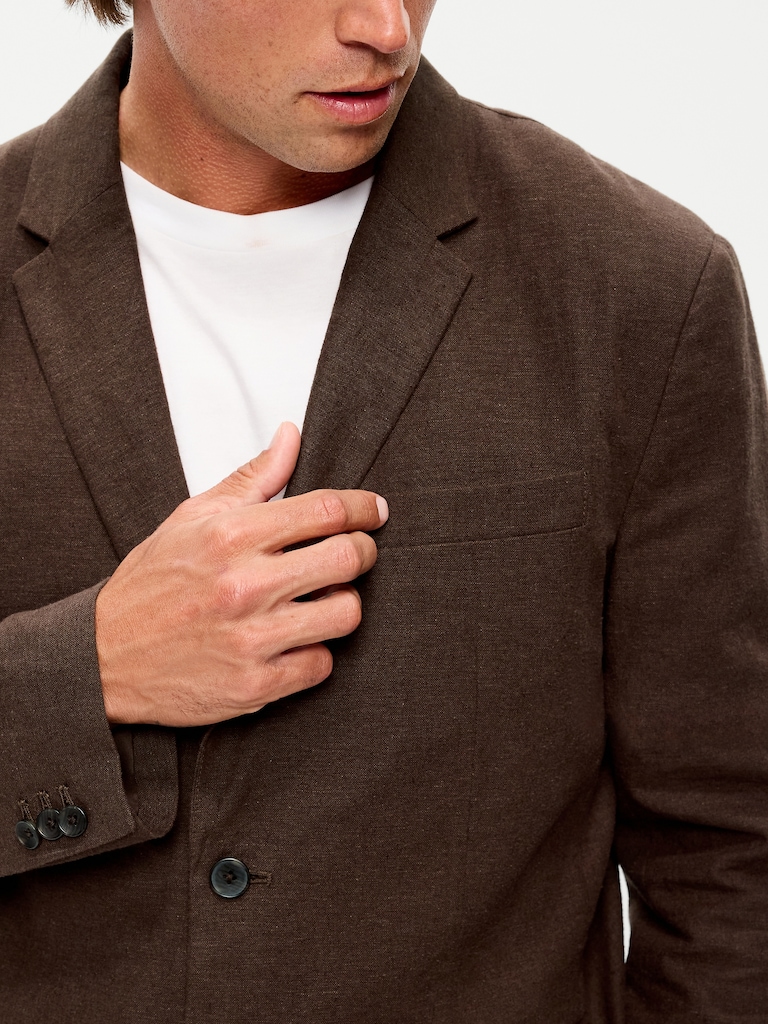 Relaxed Unlined Linen-Blend Blazer