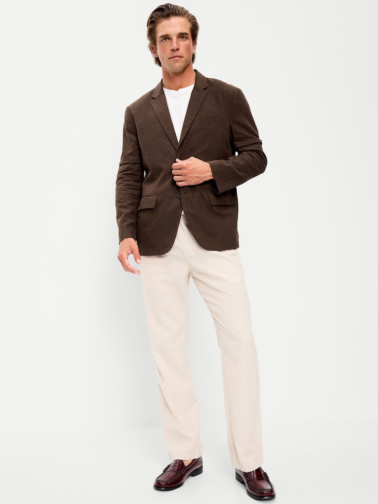 Relaxed Unlined Linen-Blend Blazer