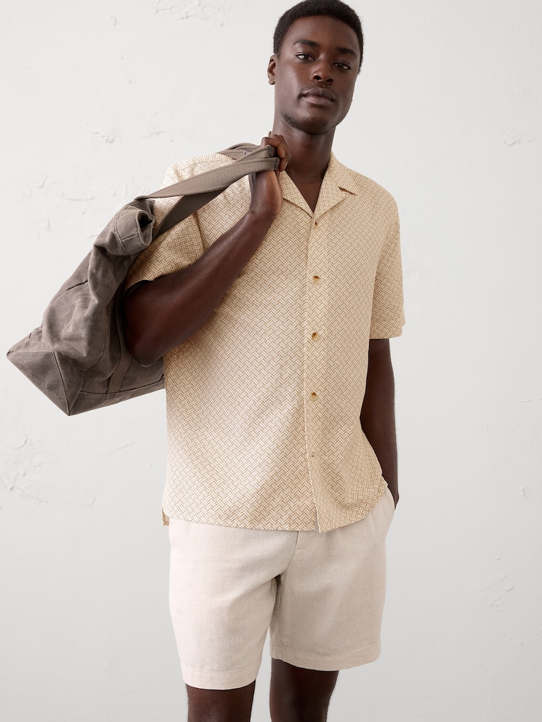 Standard-Fit Textured Resort Shirt