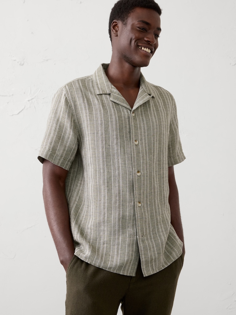 Standard-Fit Textured Resort Shirt